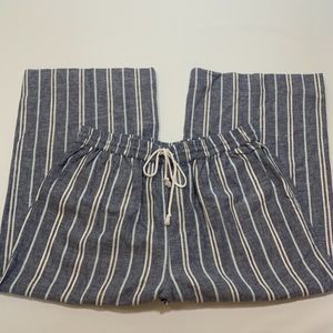 BeachLunchLounge Stripped Linen Cotton Capri